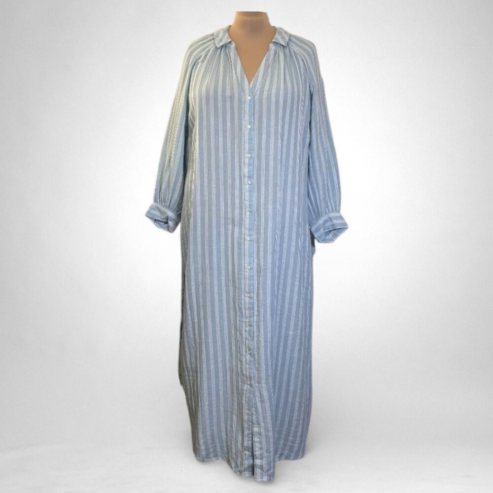 OLD NAVY Long-Sleeve Striped Midi Dress, NEW! Size 3X - Picture 2 of 8